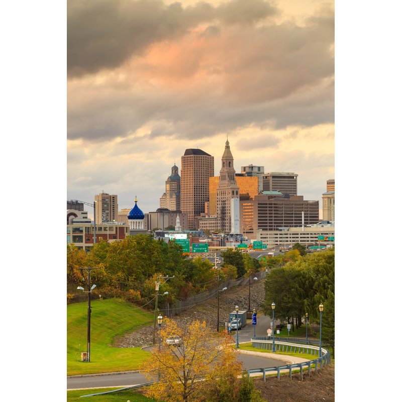 Skyline Of Downtown Hartford - Wrapped Canvas Print, 46cm H x 30cm W