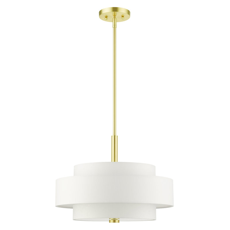 Flaire 5-Light Chandelier, Off-White, Satin Brass