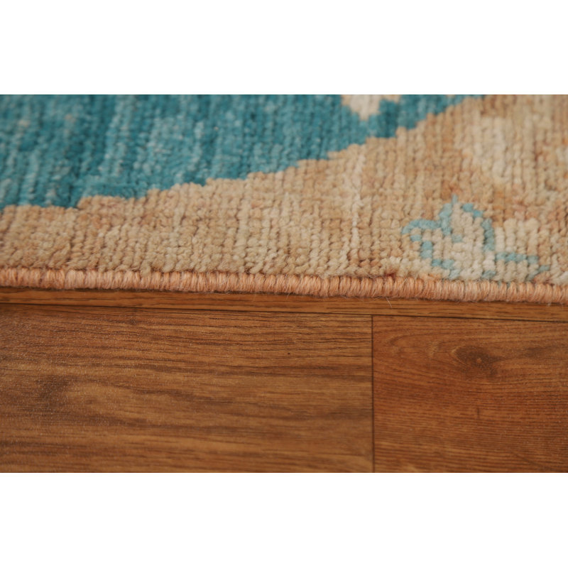 Tapis oriental géométrique Oushak noué à la main 2 x 4