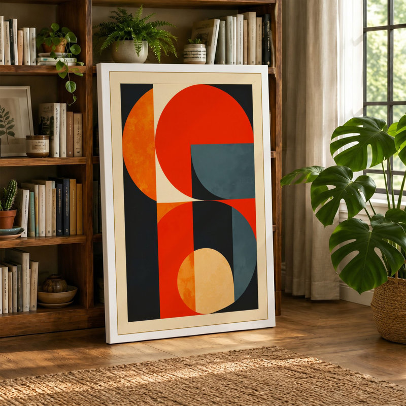 Geometric Harmony Art Deco - Wrapped Canvas, 18x12 - 45.7 x 30.5 cm, White Border