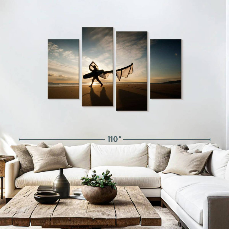Kitesurfer Silhouette, 48" H x 75" W