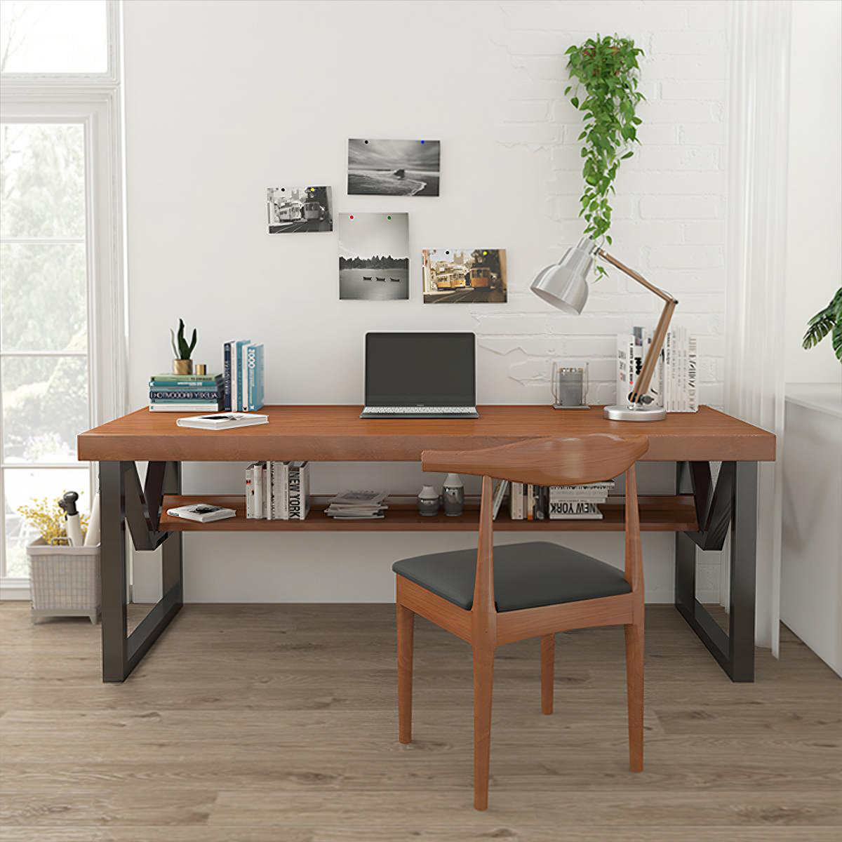 17 Stories Sybrena 2 Solid Wood Desk And Chair Set Office Set with