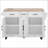 56.5" Rolling Kitchen Cart with Drop Leaf, Power Outlet, and Ample Storage for Modern and Rustic Kitchens-851518252