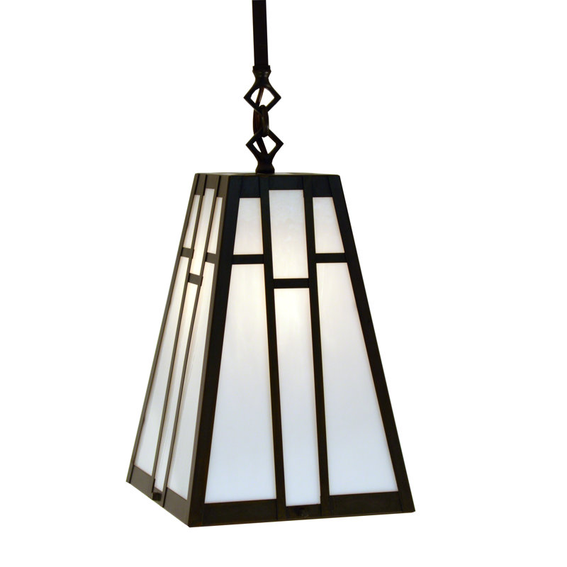 Asheville 1 - Light Pendant, 13" H x 8" W, Satin Black, Cream