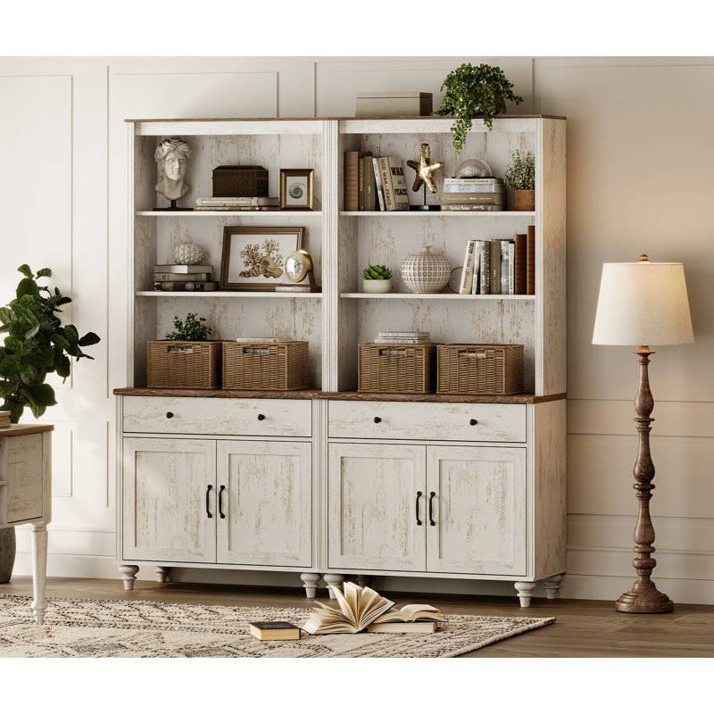Bibliothèque Scarlett H 72,1 "x l 67,7", Blanc rustique