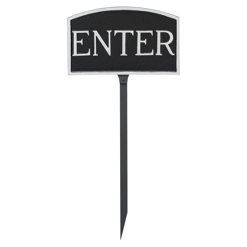 Enter Statement Garden Sign, Black/Silver
