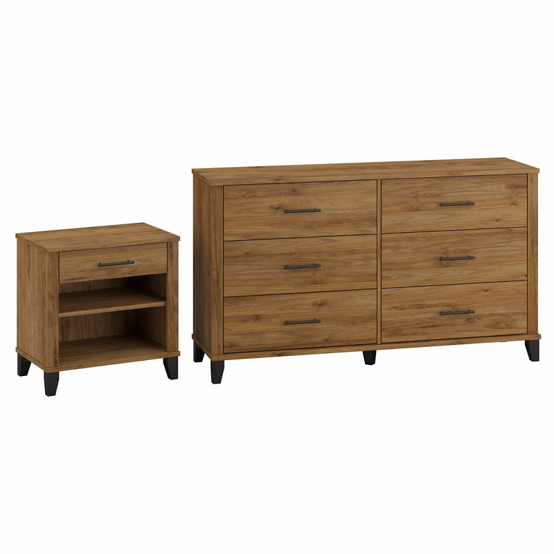 Ensemble de commode 2 pièces Giovanna, Noyer frais