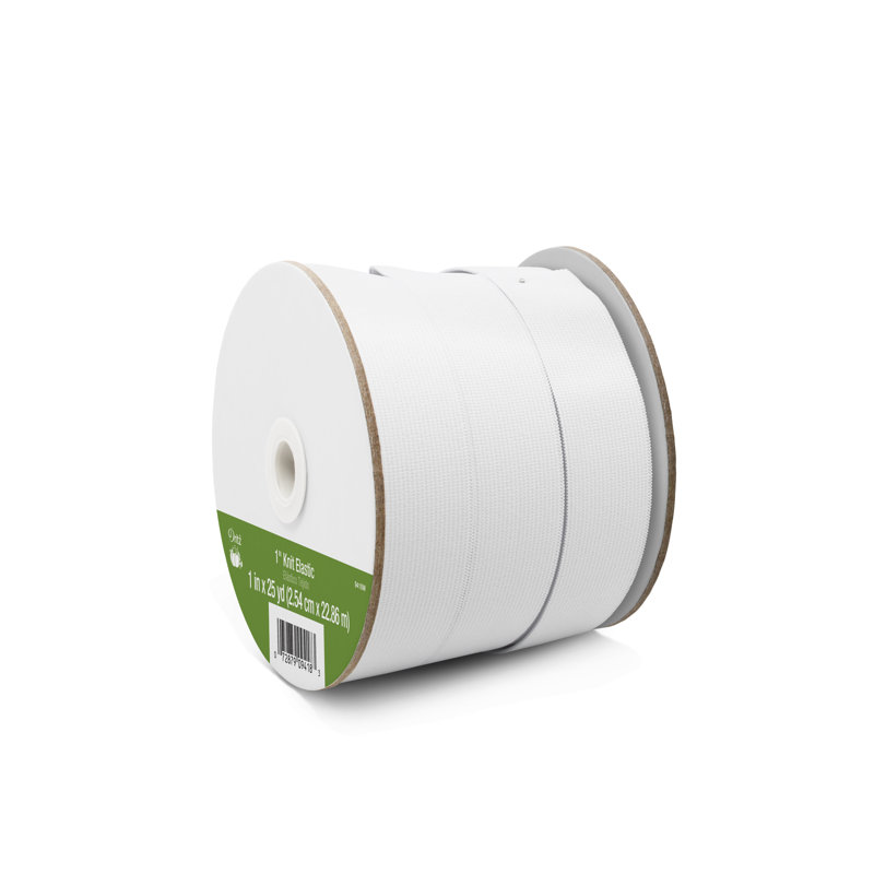 Dritz 1" Knit Elastic, White, 25 yd