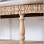 Console en bois fabriquée à la main avec garniture tissée et rangement à 3 niveaux