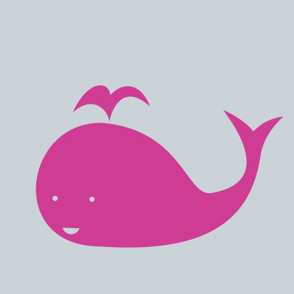 Décalcomanie murale baleine, Rose vif