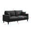 Canapé confortable 74 po 3 places gris foncé avec design pratique pour chambre à coucher, appartement, base 74 po-2122149923
