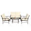 Ensemble de mobilier d'extérieur 4 pièces, ensemble de conversation en osier pour terrasse, canapé en rotin brun avec coussin-1641449403