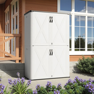 4 pi L 2 pi. D Abri de rangement vertical en résine pour l'extérieur