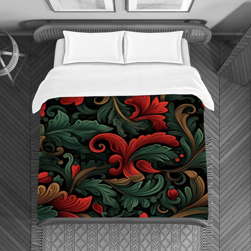 Polyester Floral Duvet Cover, Queen Duvet Cover