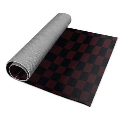 Tapis intérieur / extérieur mauve à carreaux