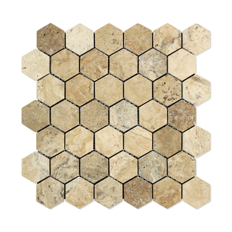 Carreau de mosaïque en travertin nid d'abeille