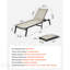 Chaise longue pliante 2 pièces avec dossier réglable pour bronzage de piscine extérieure, durable et portable