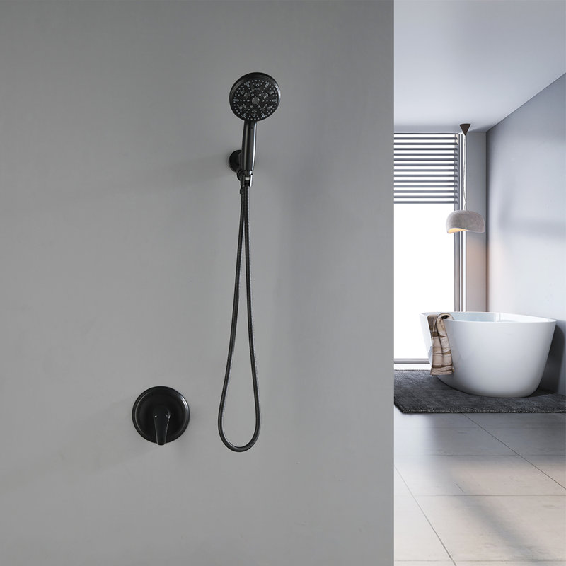Volume Control Shower Faucet with Rough in-Valve, Matte Black
