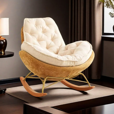 Color matching design casual rocking chair Metal and Solid Wood