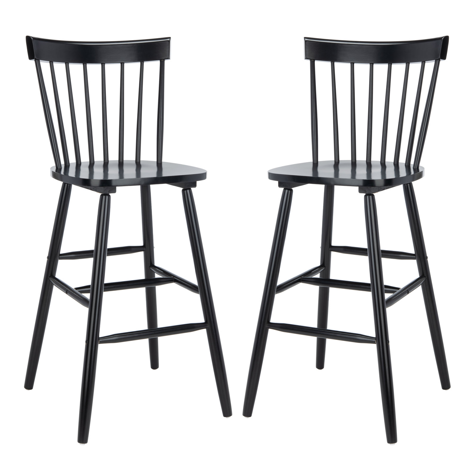 Stacee Solid Wood Bar & Counter Stool, Black, Bar Stool (29" Seat Height)