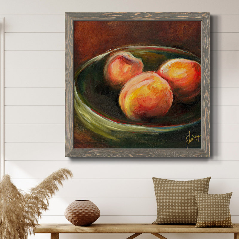 «Printed Rustic Fruit II», art mural sur toile, H 17 po x l 17 po x P 1,5 po, Gris