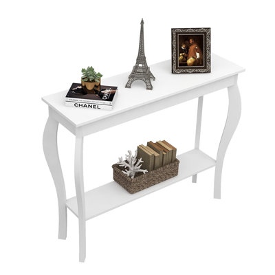 Narrow Console Table, Chic Accent Sofa Table, Entryway Table, White