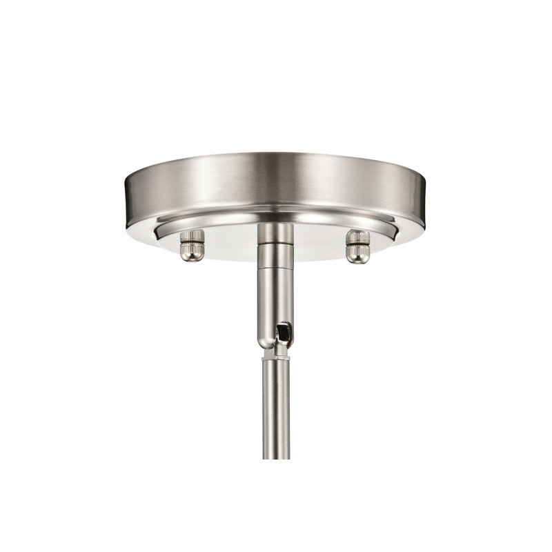 60-watt 1-light 10 In. Globe Shaped Clear Glass Pendant Light, Brushed Nickel