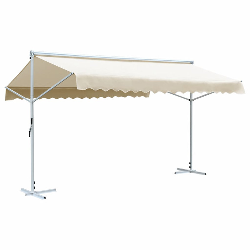 Dakota Fields 3cm W x 5cm D Fabric Cream Cover Retractable Patio Awning