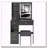 29.2" Small Space Vanity Table with LED Mirror, Stool and High Capacity Storage-1270401114