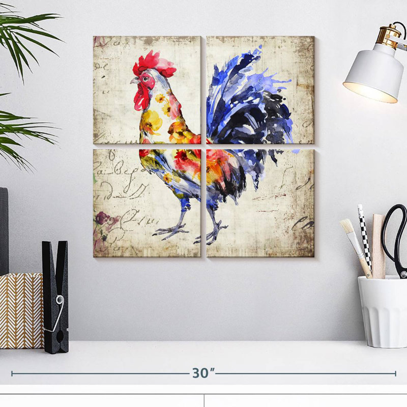 Coq floral Brampt, H 18 po x l 18 po