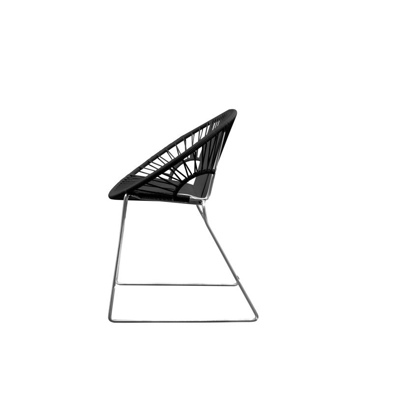 Chaise de patio Puerto, Noir/chrome