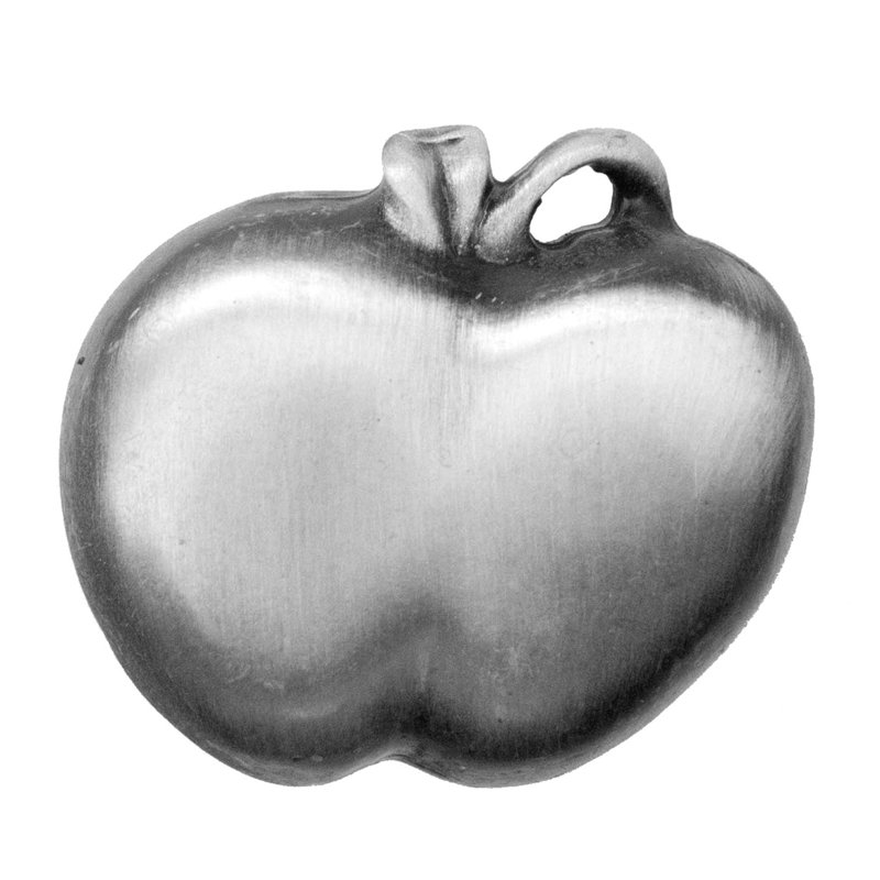 Pewter Apple Novelty Cabinet Knob with Mounting Hardware