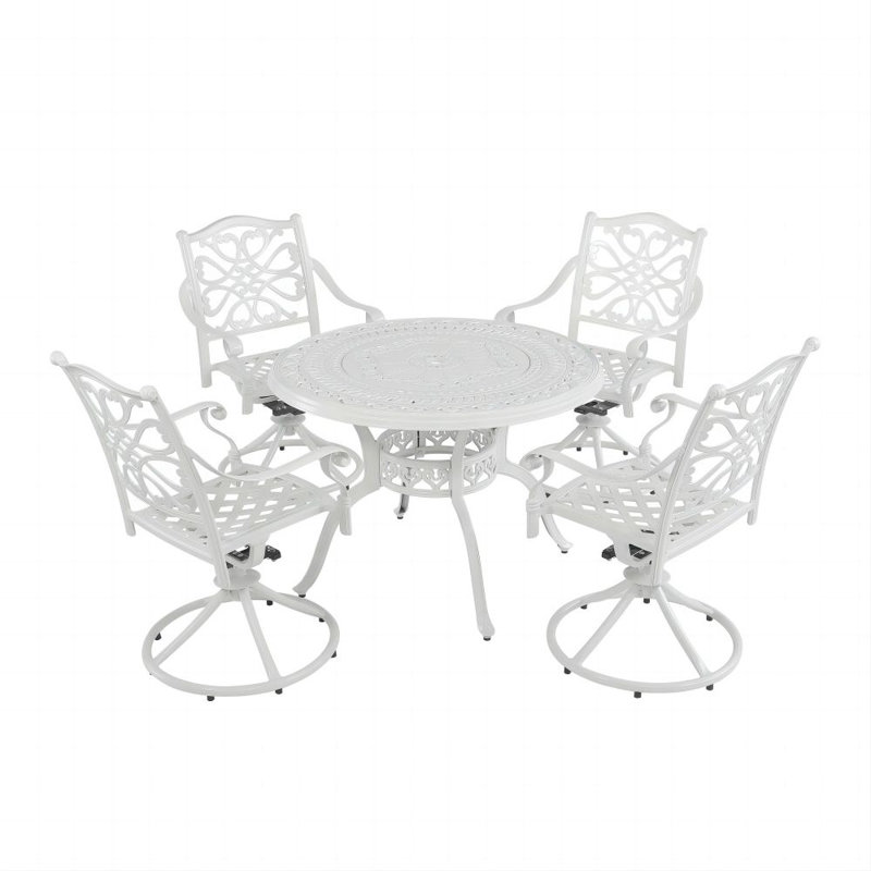 Miller 4 - Person Patio Dining Set with Round Table, White