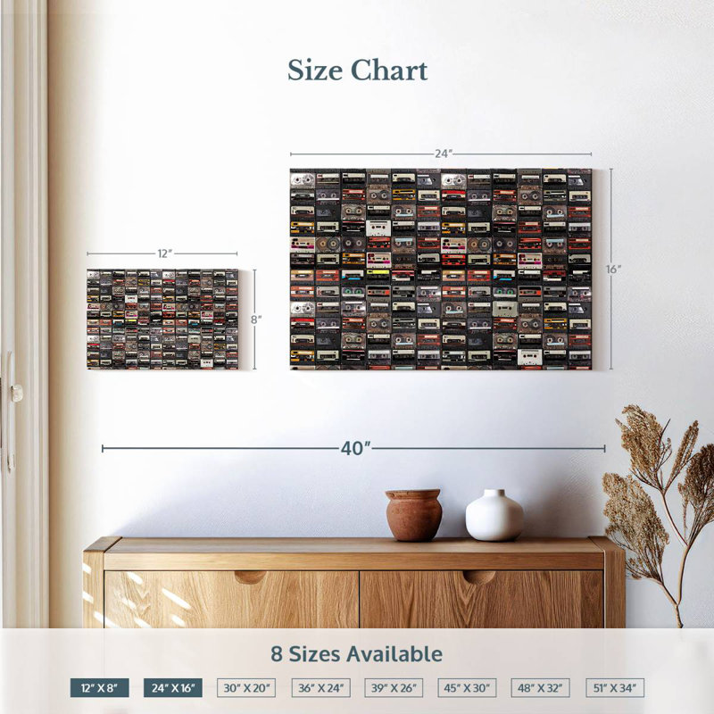 Abarca Audio Cassettes Collection, 16" H x 24" W