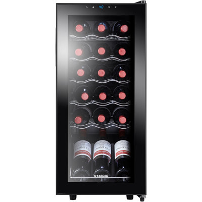 STAIGIS Single Zone 13.6'' Freestanding 18 Bottle Wine Refrigerator