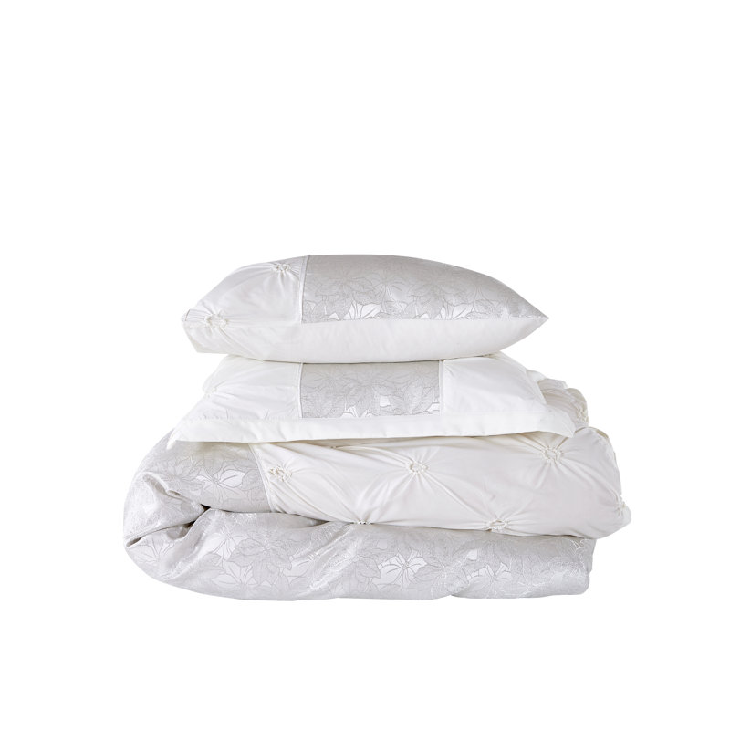 Choy Bedspread with Pillowcases, White, 255 x 275 cm Bedspread - 2 Pillowcases