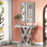 47.24" Modern Mirrored Console Table and Wall Mirror Set Ultra‑Modern Contemporary Glam Stylish