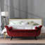 Très grand banc d'entrée en velours rouge de 65 po avec rangement et style, profondeur de 49,85 po, largeur de 18,81 po, largeur de 16,8 po, espace polyvalent de 48,05 lb pour le salon, sièges spacieux, profondeur, largeur, hauteur,-1342835609