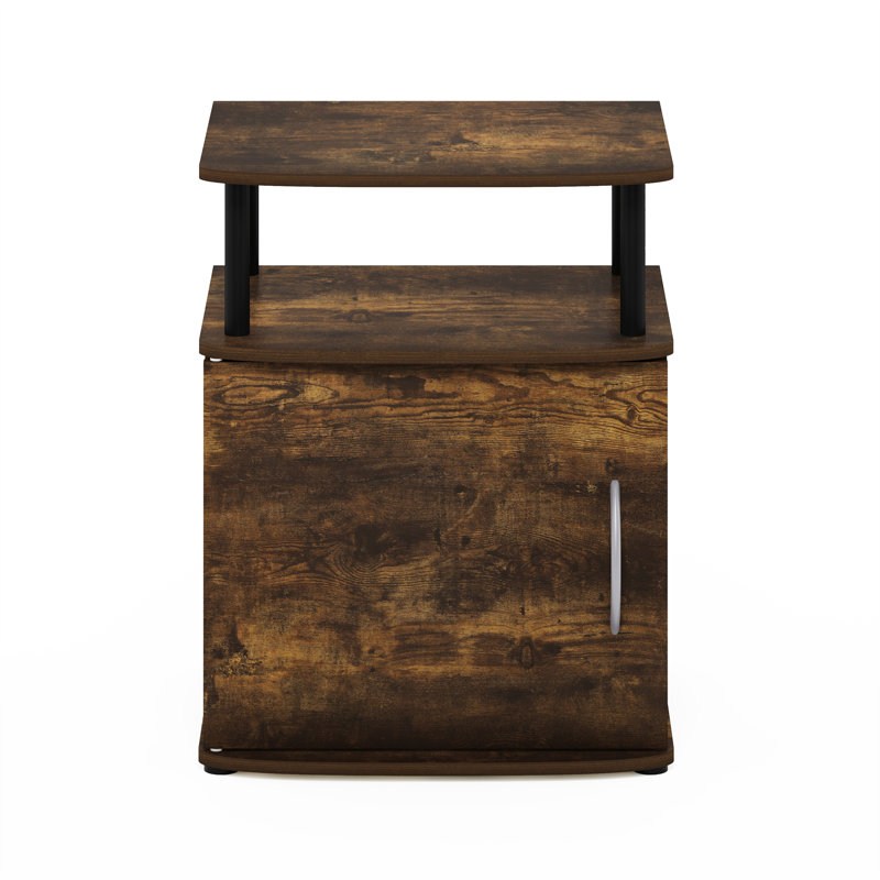 Braboy End Table, Amber Pine/Black