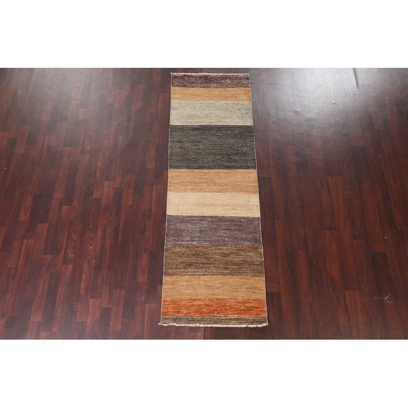 Gabbeh Kashkoli One-of-a-Kind 2'7" X 7'11" New Age Runner Wool Area Rug in Multicolor