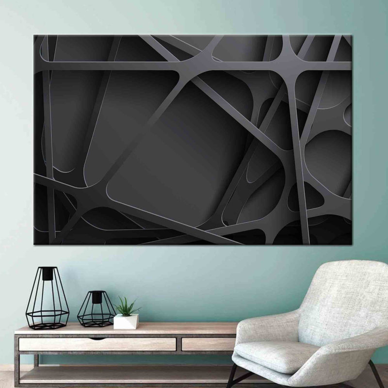 Toile abstraite métallique avec un design 3D unique convenant à une décoration murale dans des intérieurs modernes