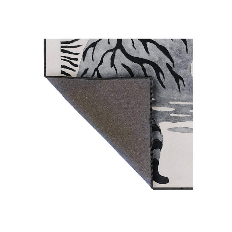 Tapis tissé crème à imprimé tigre Mosso, 2'6" x 4'11"