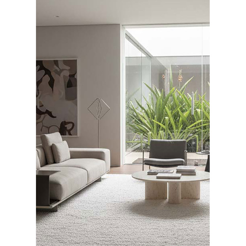 Deva Rectangle Area Rug in Off White, Rectangle 5' x 8'