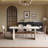 White Rectangular Sintered Stone tabletop with Solid Wood Dining Table For Dining Room/Kitchen-1757752584