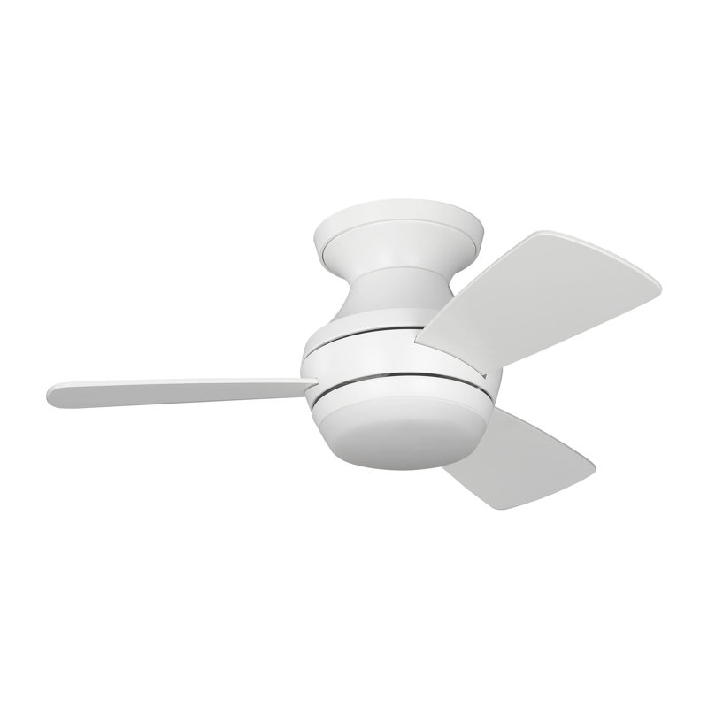 Houle Indoor Ceiling Fan with Matte White blades and Handheld Remote, Matte White