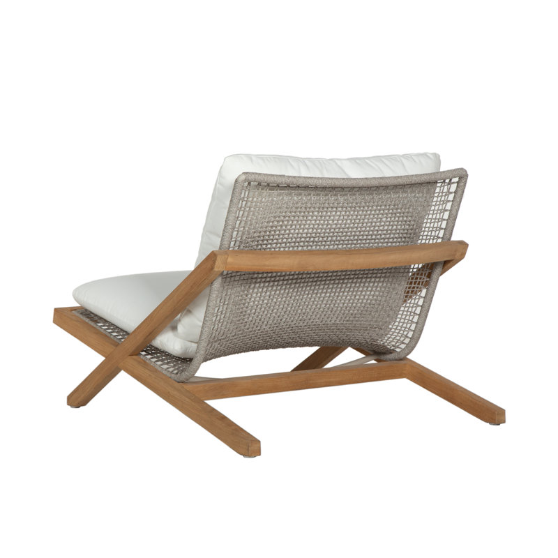 Outdoor Teak Lounge Chair, Brown, Stinson White