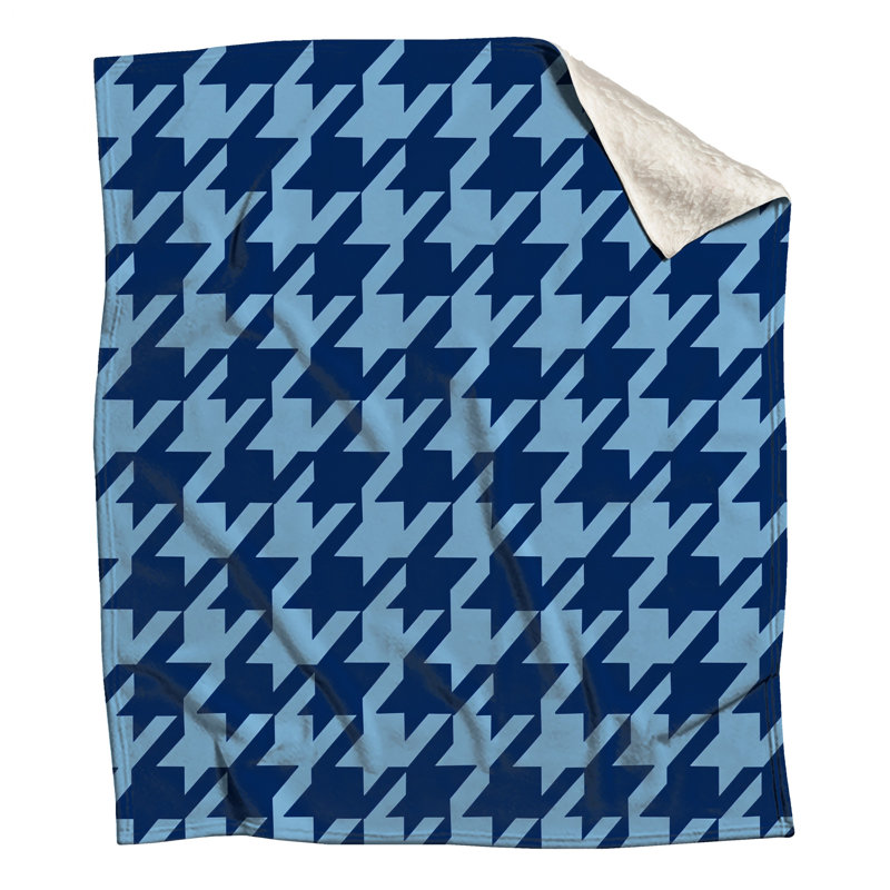 Blue Houndstooth Pattern Blankets, 50in W x 60in H
