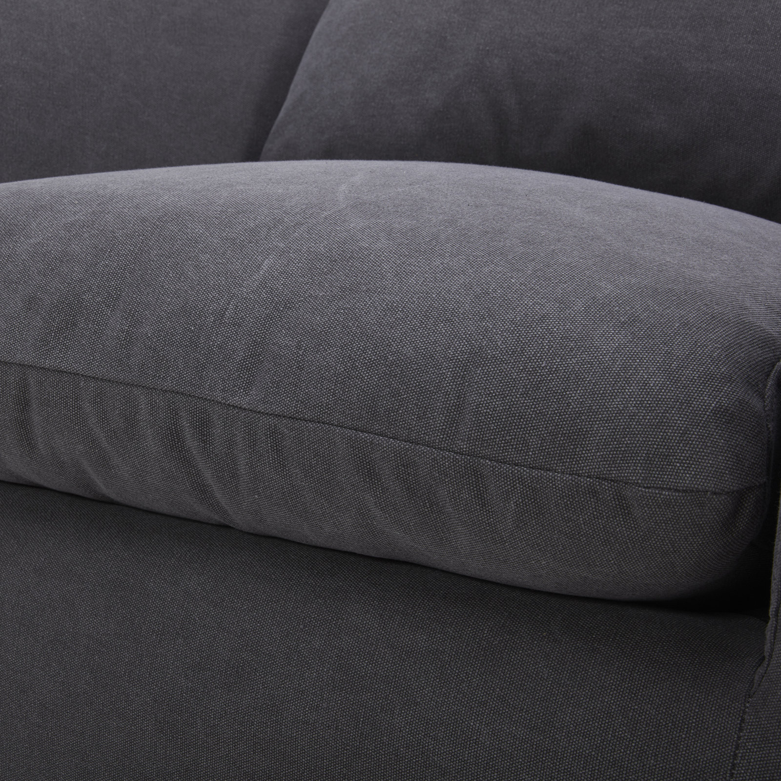 Menta Linen Swivel Barrel Chair, Capricorn Charcoal Canvas