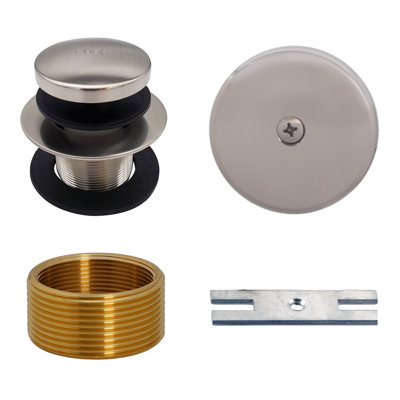 1-3/8" Fine Thread Tip-Toe Bathtub Drain Trim with One-Hole Overflow and 1-1/2" Adapter Bushing