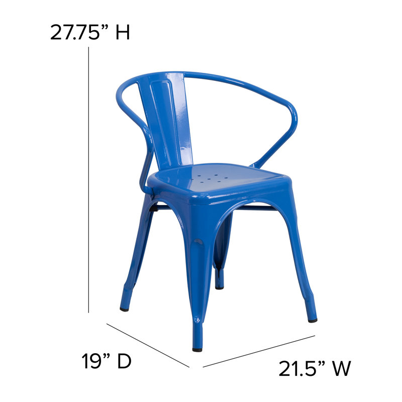 Chaise empilable Briceidy, Bleu sarcelle, Bleu
